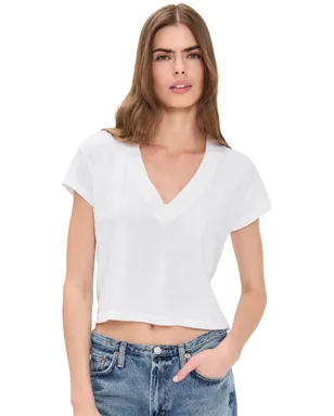 perfectwhitetee アラニス リサイクルコットン Vネック Tシャツ - サムネイル1