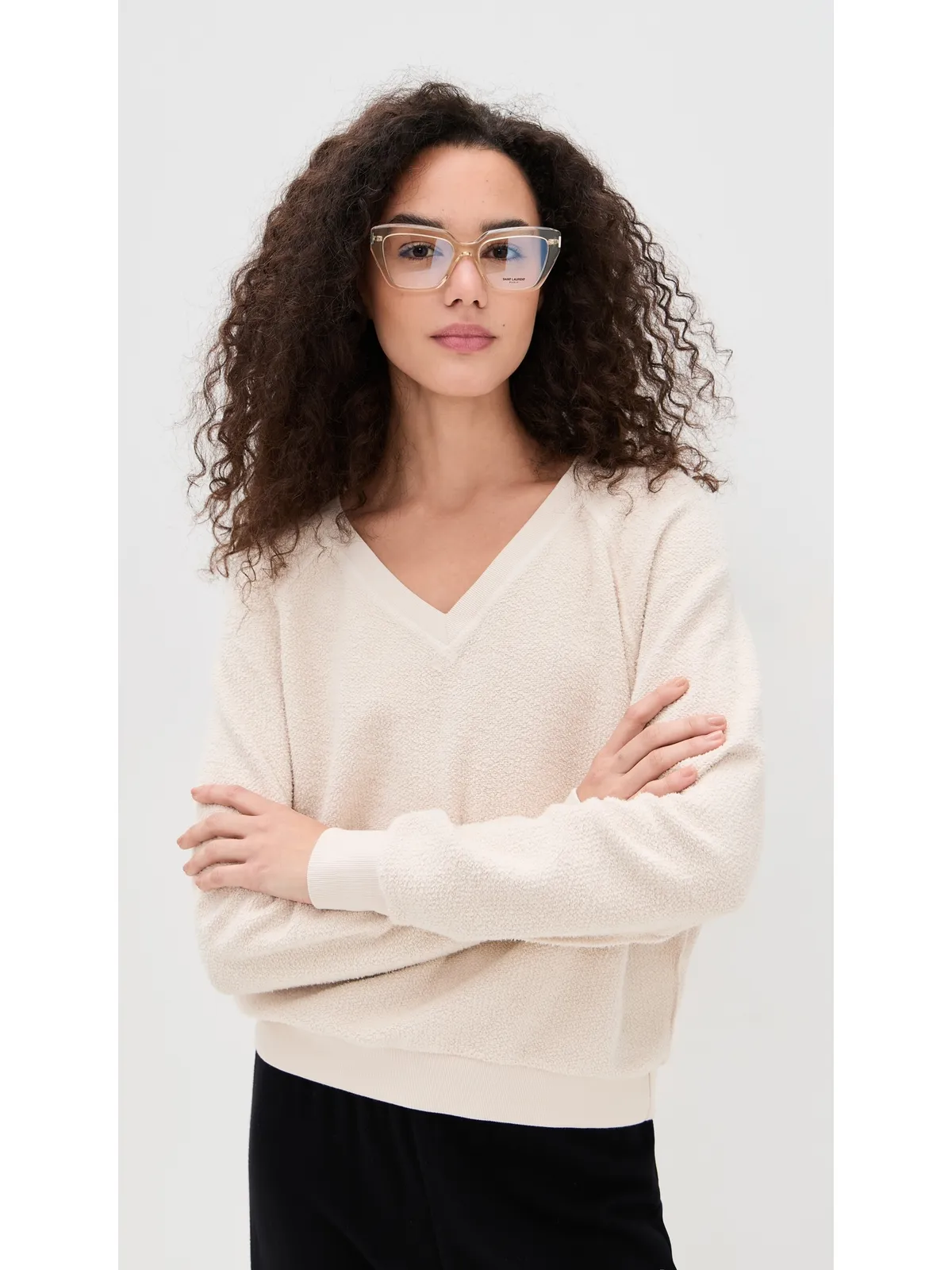 perfectwhitetee ZuriリバーシフリースVネックセーター - 画像2