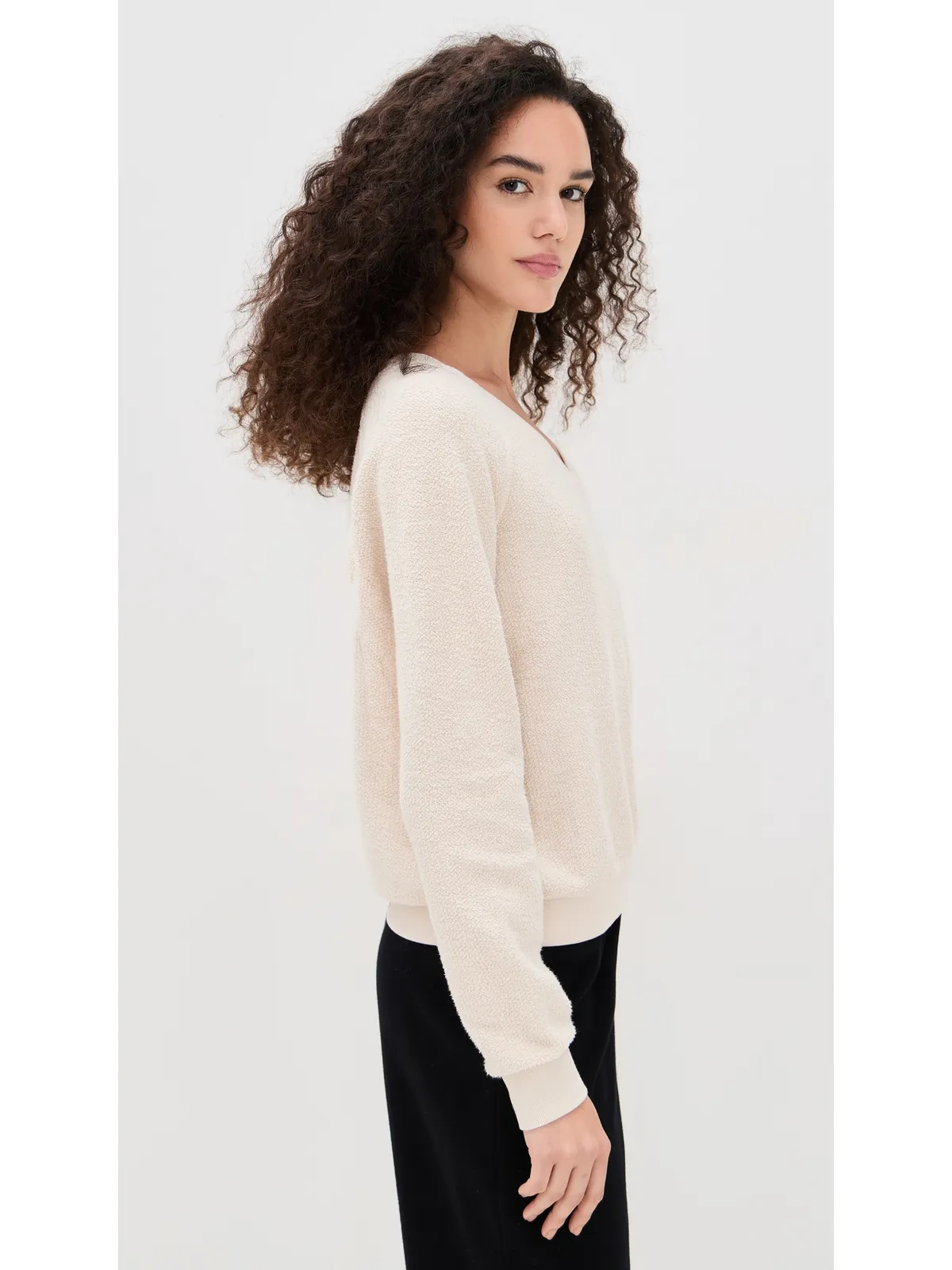 perfectwhitetee ZuriリバーシフリースVネックセーター - 画像4