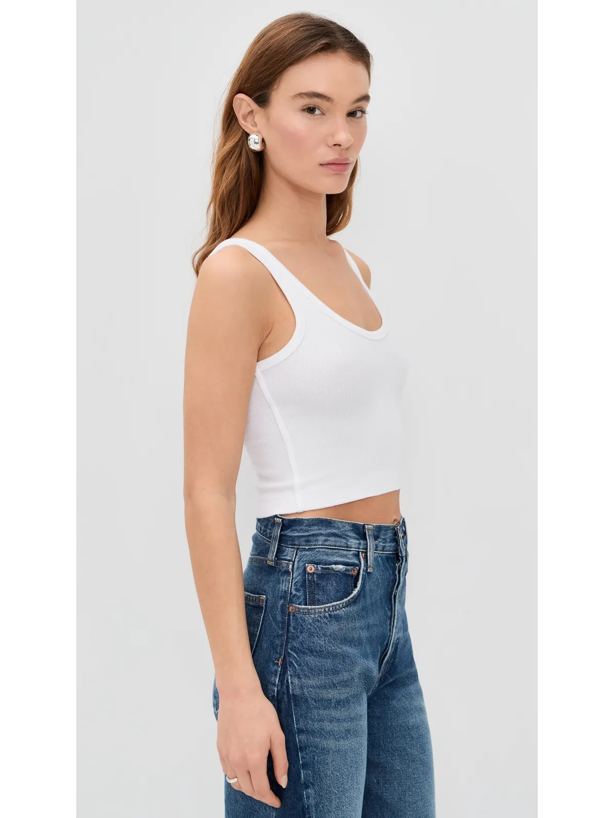 perfectwhitetee デイジー クロップド コットンリブ レイヤード タンクトップ - 画像4