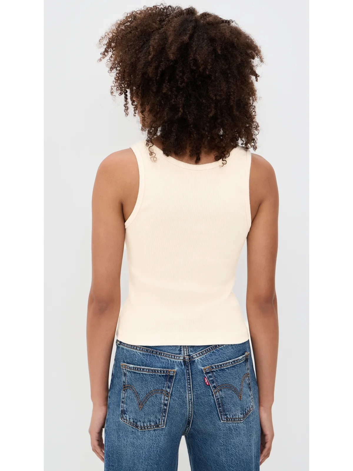 perfectwhitetee ストラクチャードリブVネックタンクトップ - 画像3