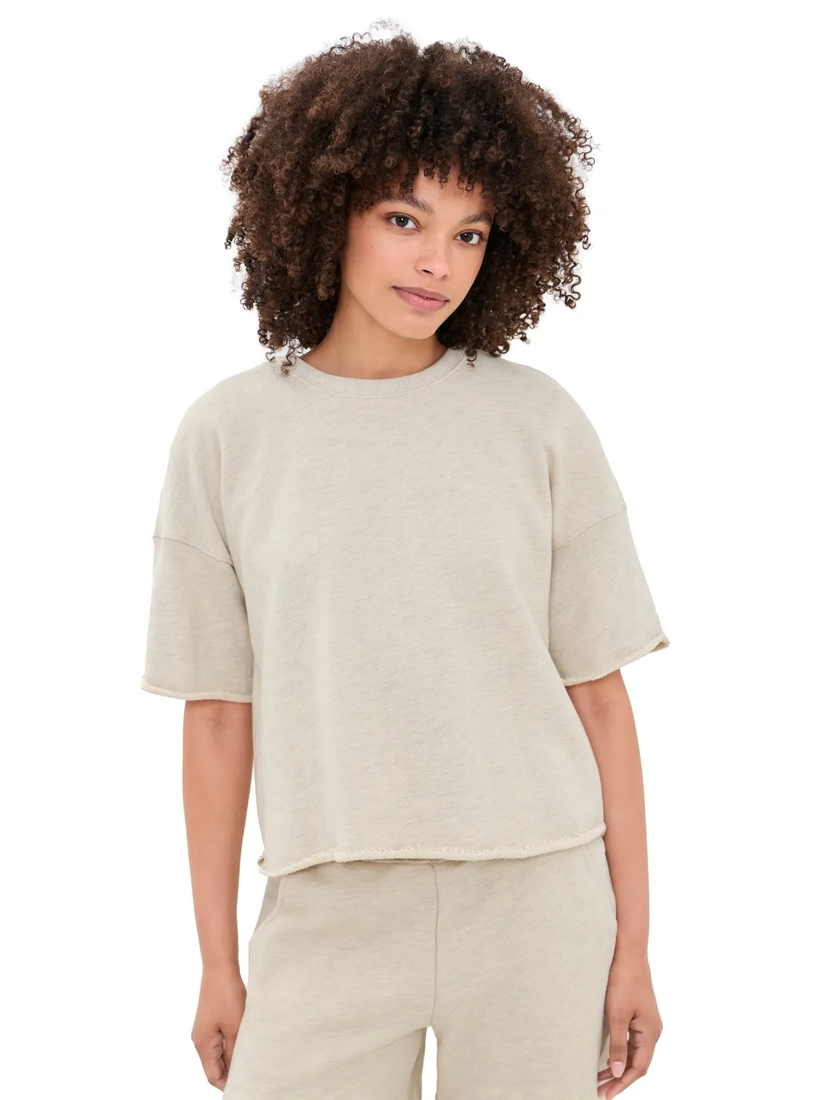 perfectwhitetee ショートスリーブ スウェットティー オートミール - 画像1