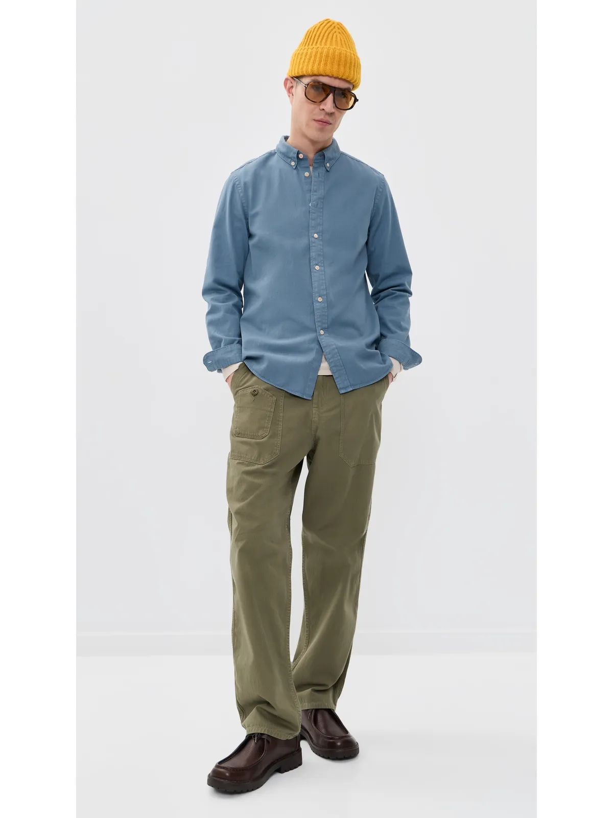 PS Paul Smith 長袖レギュラーフィットシャツ グリーン-ブルー - 画像5