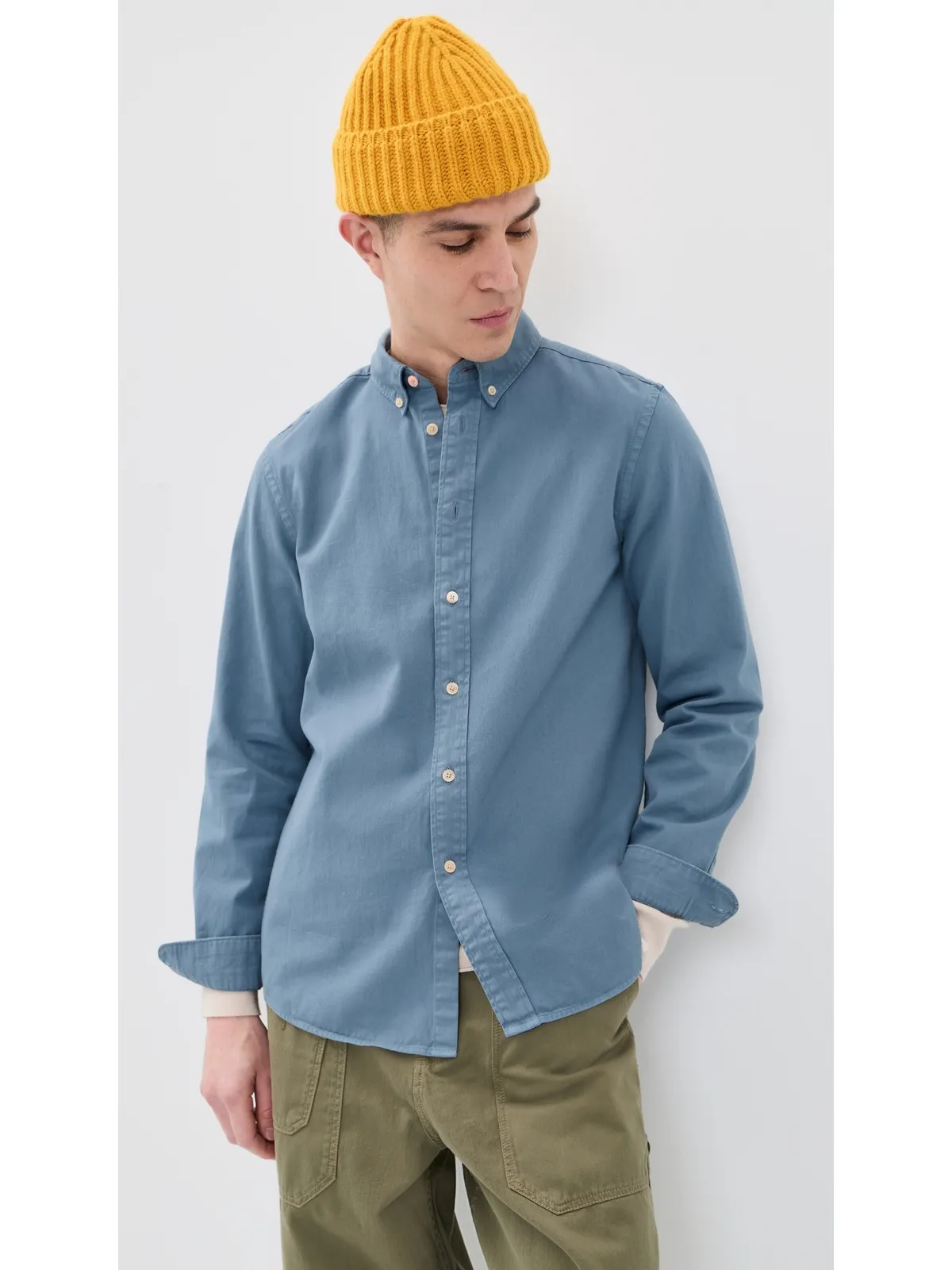 PS Paul Smith 長袖レギュラーフィットシャツ グリーン-ブルー - 画像2