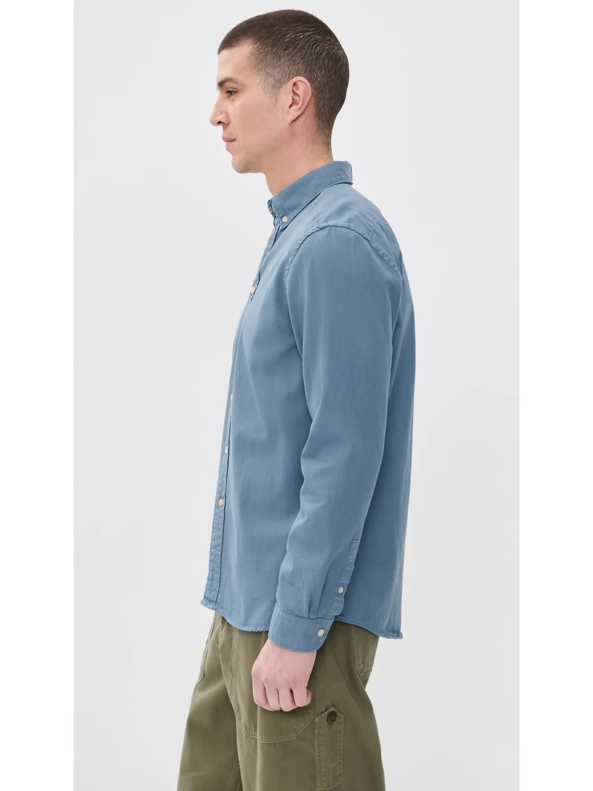 PS Paul Smith 長袖レギュラーフィットシャツ グリーン-ブルー - 画像4