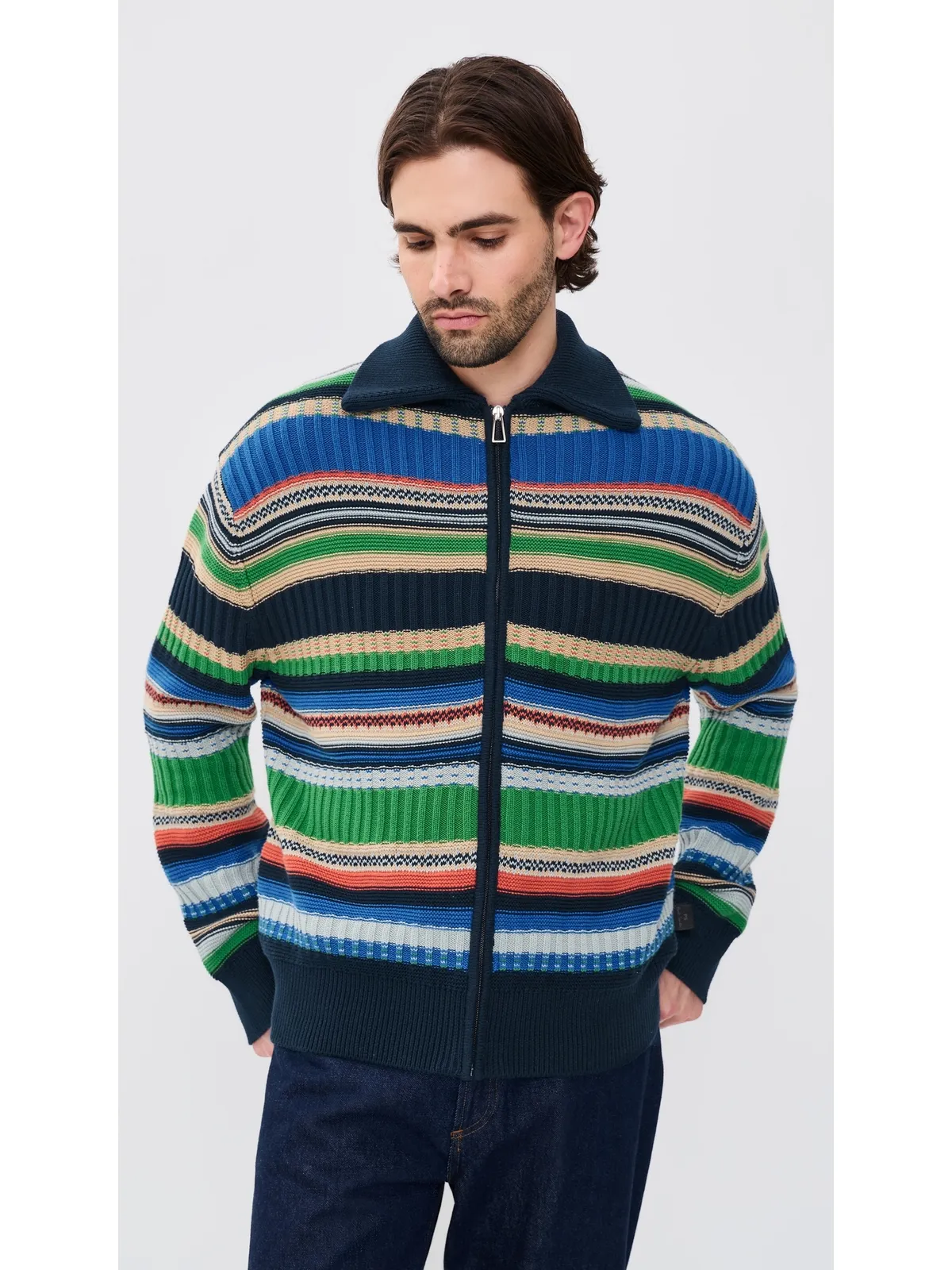 PS Paul Smith メンズ カーディガン ジップフロント マルチカラー - 画像2