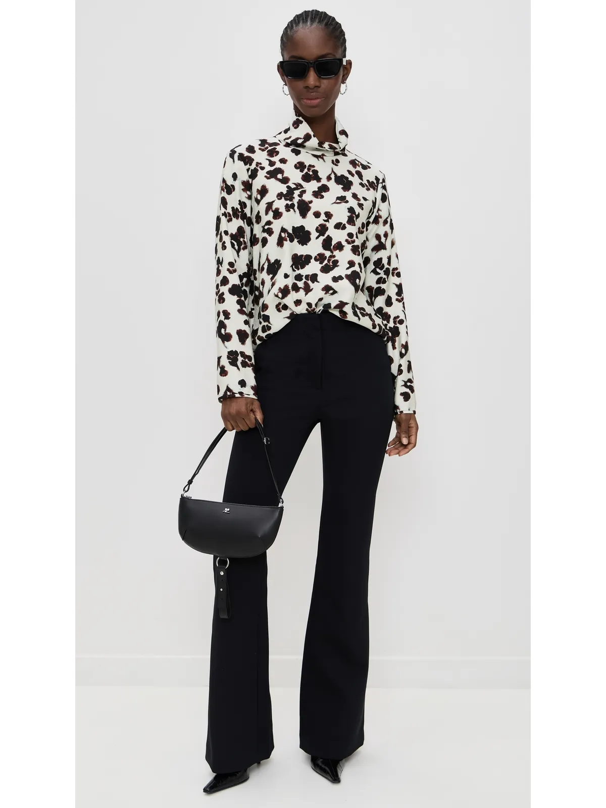 Proenza Schouler White Label アンセルトップ プリント ソフトツイル アクアフローラル - 画像5