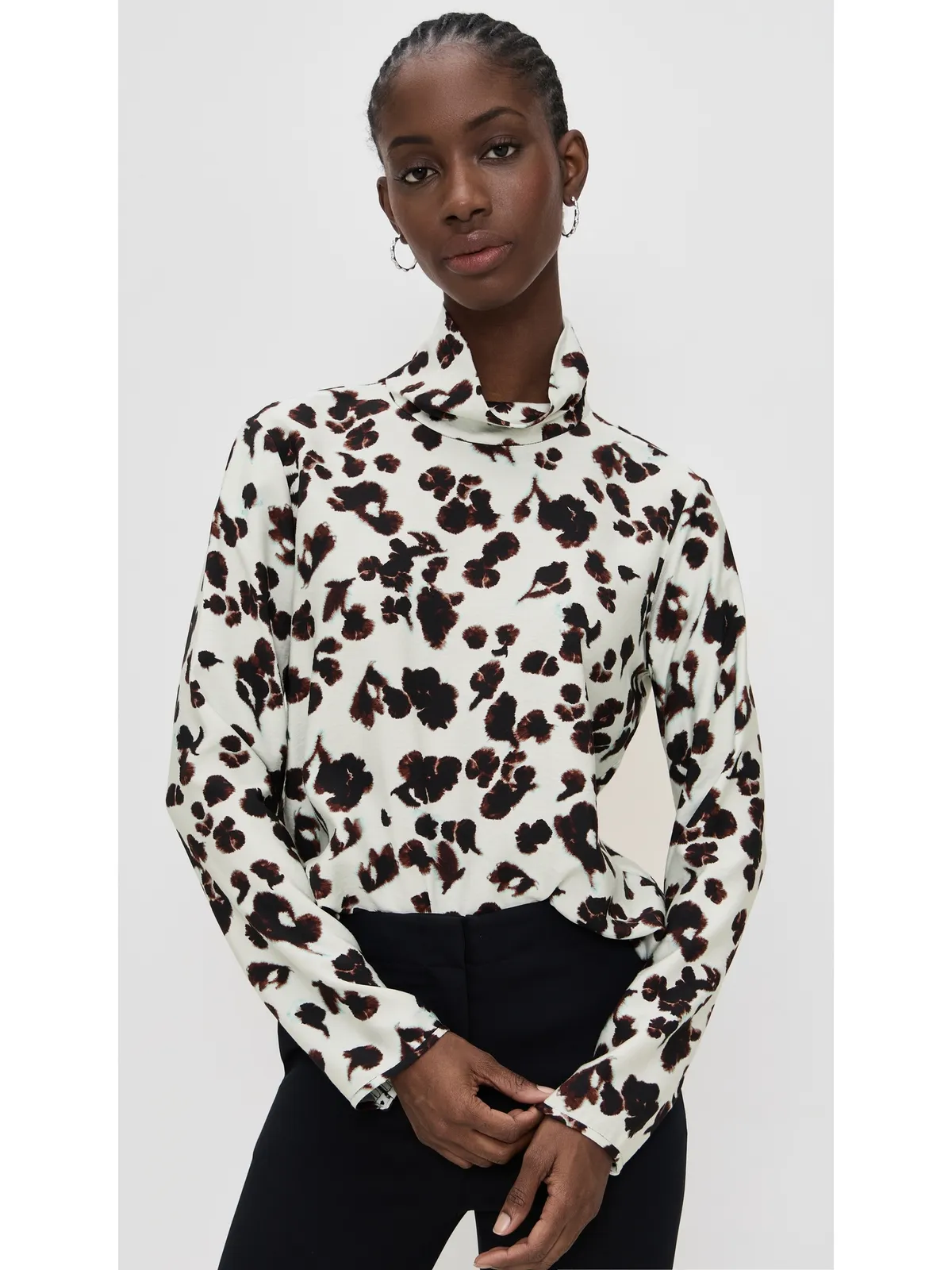 Proenza Schouler White Label アンセルトップ プリント ソフトツイル アクアフローラル - 画像2