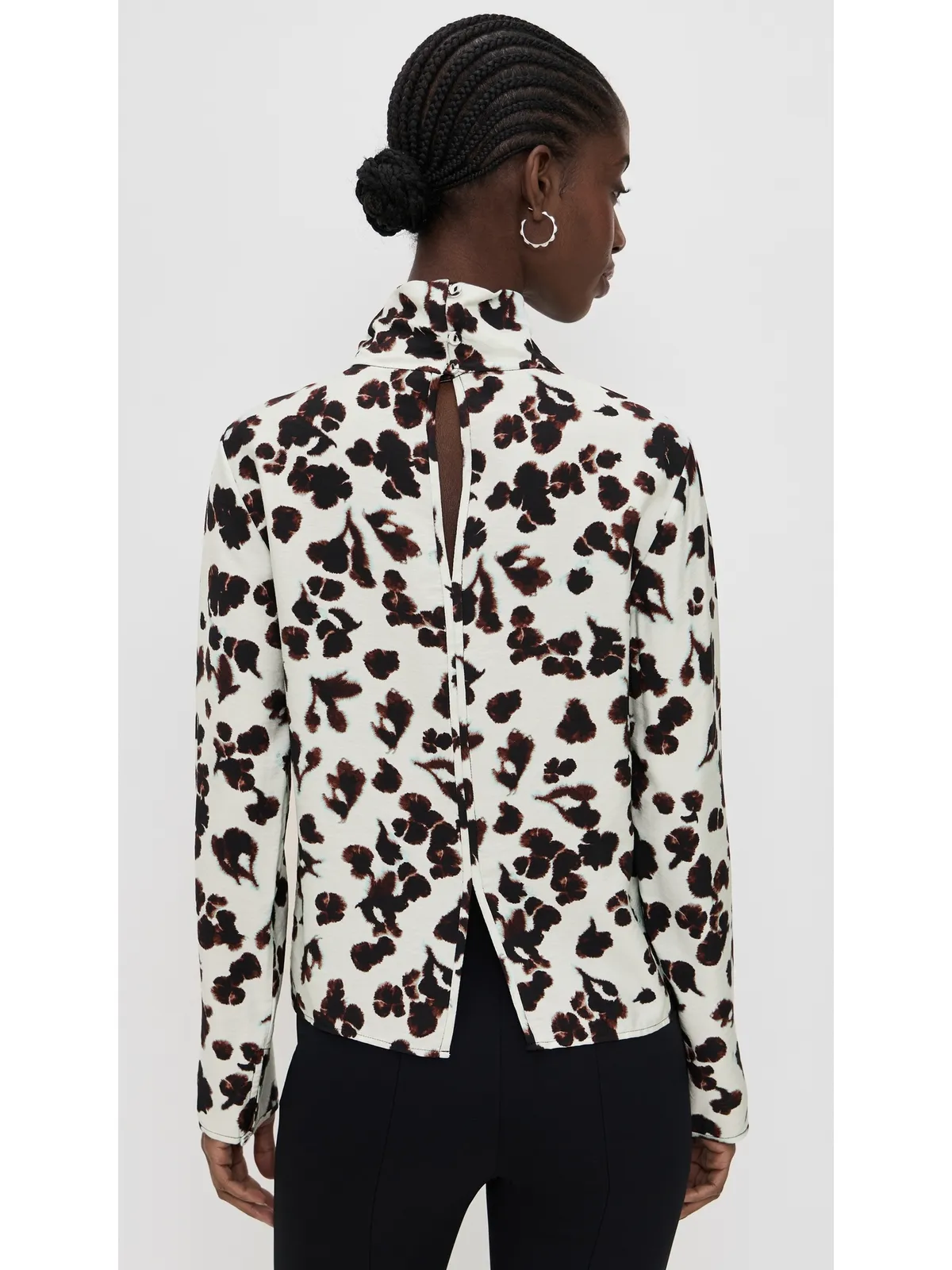 Proenza Schouler White Label アンセルトップ プリント ソフトツイル アクアフローラル - 画像3