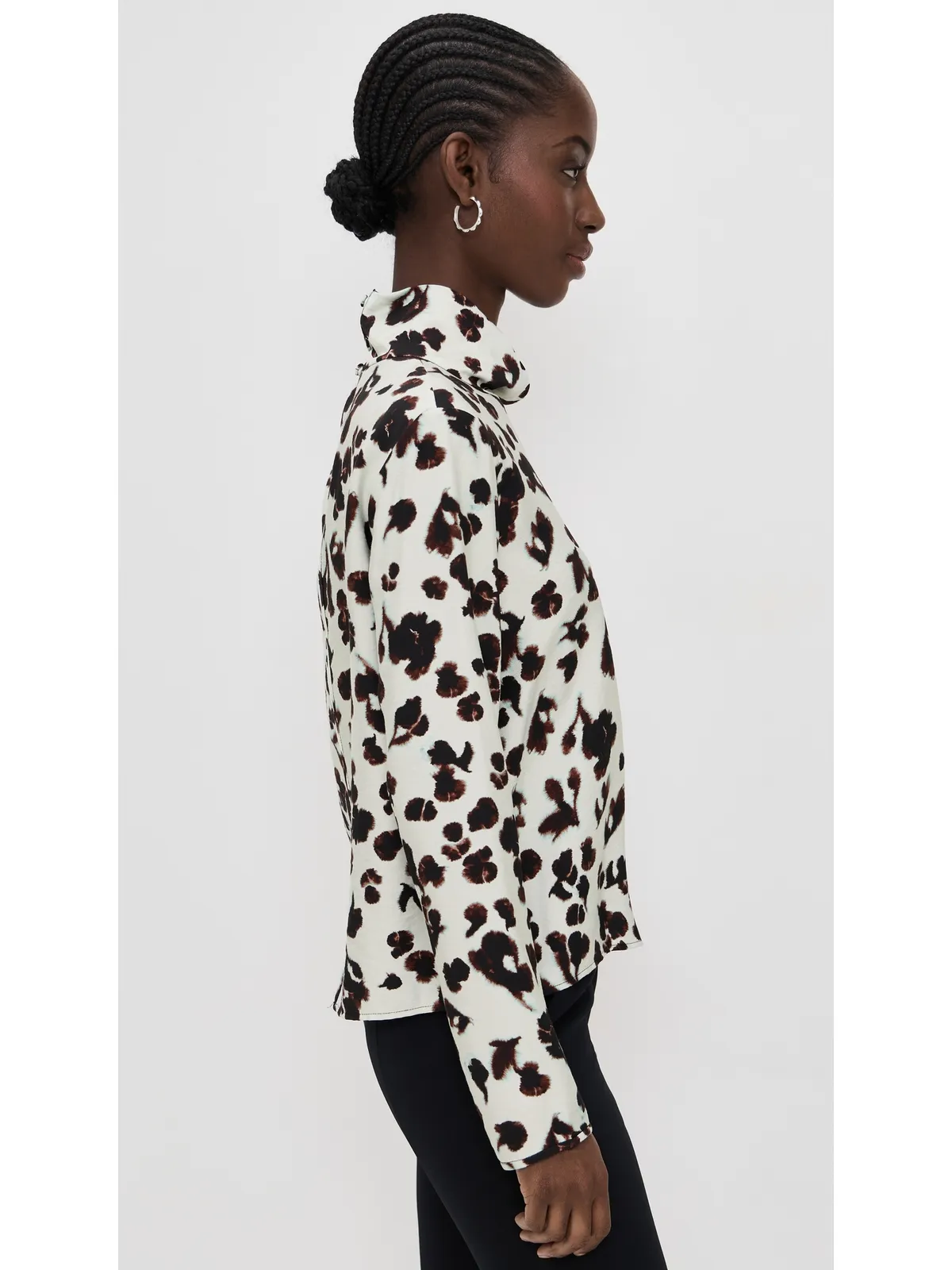 Proenza Schouler White Label アンセルトップ プリント ソフトツイル アクアフローラル - 画像4