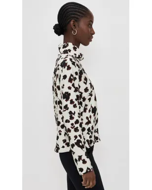 Proenza Schouler White Label アンセルトップ プリント ソフトツイル アクアフローラル - サムネイル4