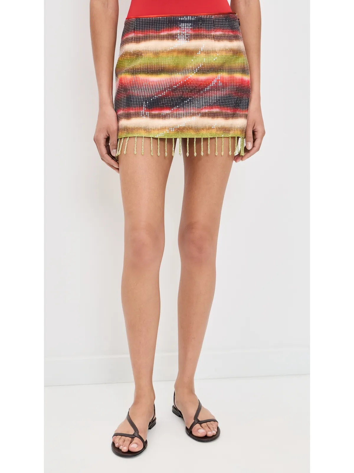 Runaway the Label Martini Sequin Miniskirt Anabell Red - 画像2