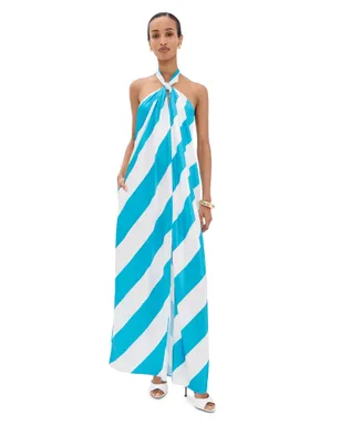 Ronny Kobo Chantell Dress Turquoise Ivory - サムネイル1
