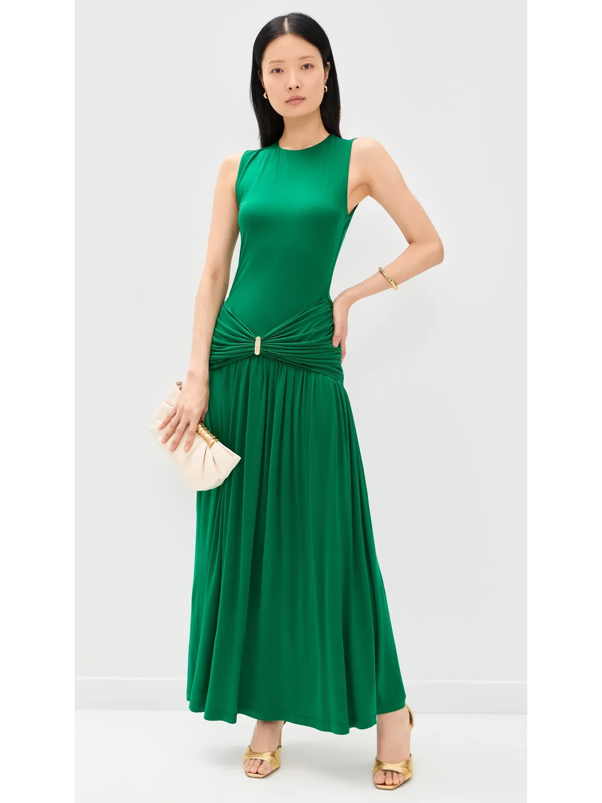 ROAME Ibiza Cupro Dress Emerald - 画像5