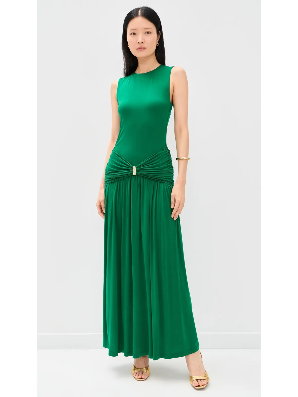 ROAME Ibiza Cupro Dress Emerald - 画像2