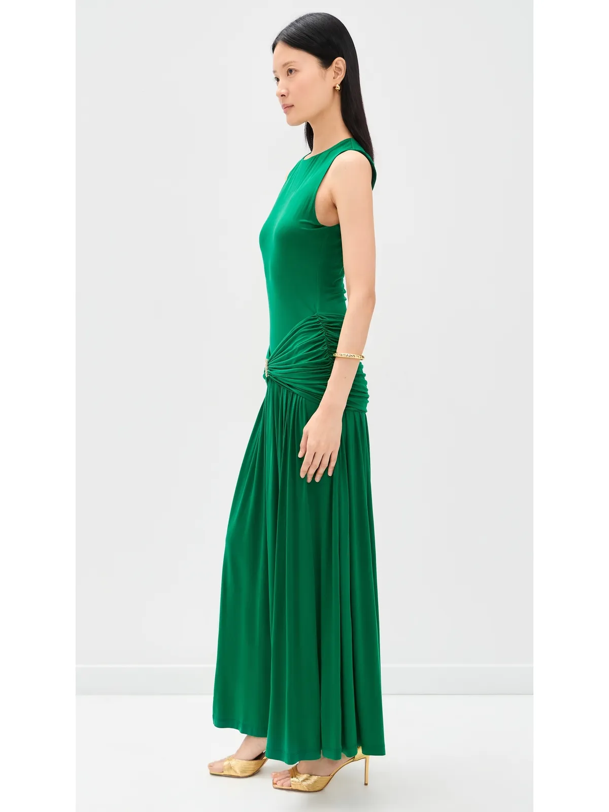 ROAME Ibiza Cupro Dress Emerald - 画像4