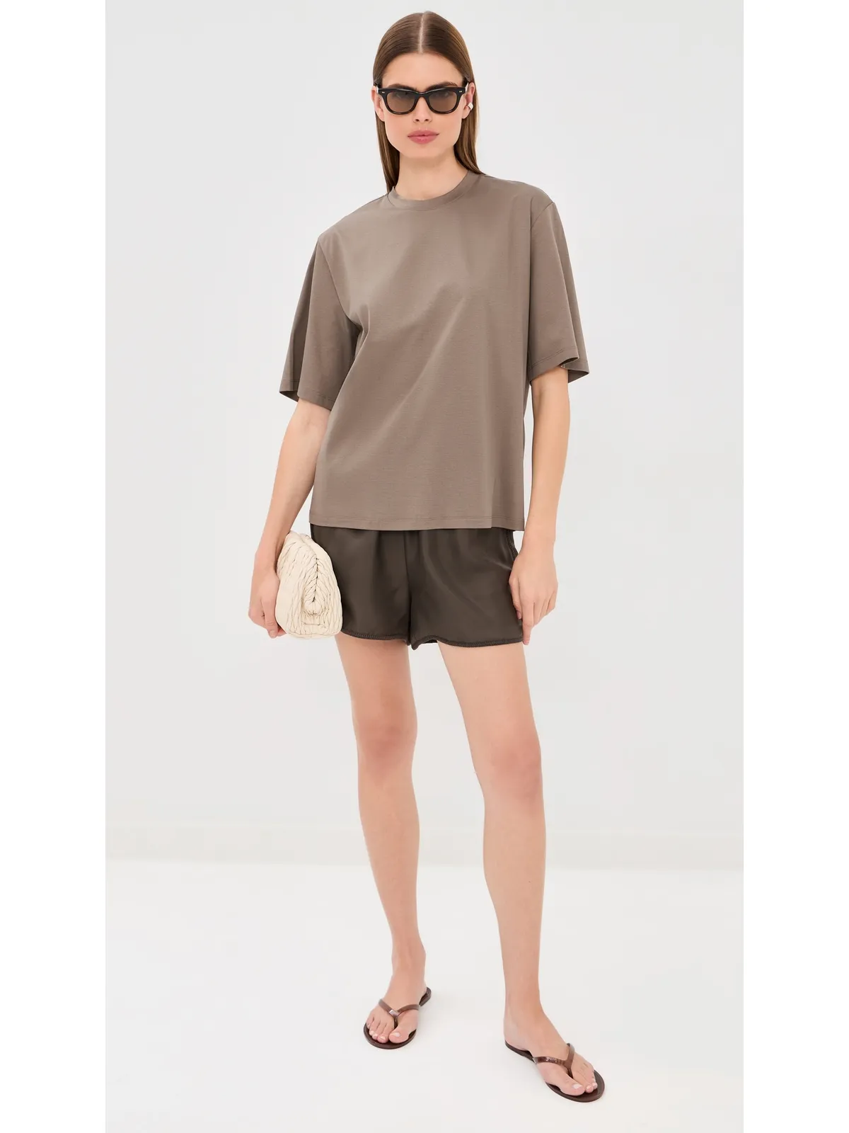 Róhe オーバーサイズ コットンシルクTシャツ トープ - 画像5