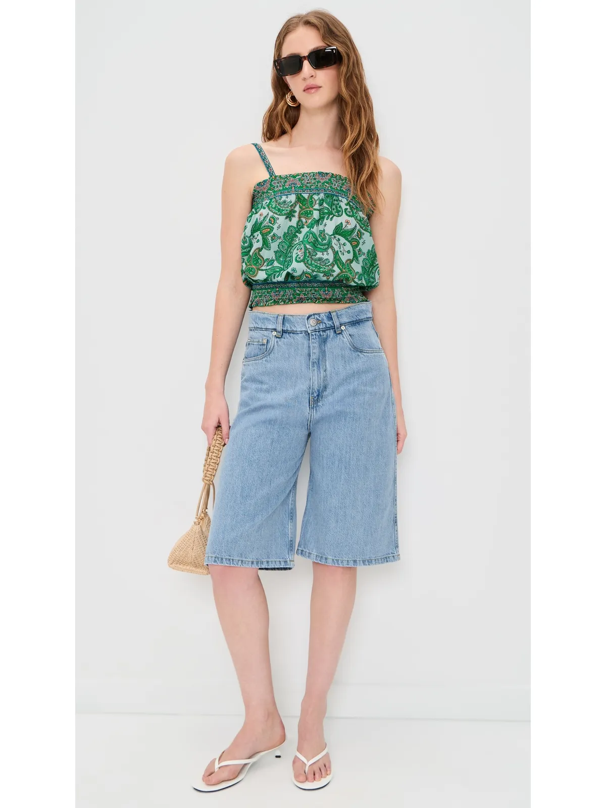 Ramy Brook Miley Top ブライトパームパッチワーク - 画像5