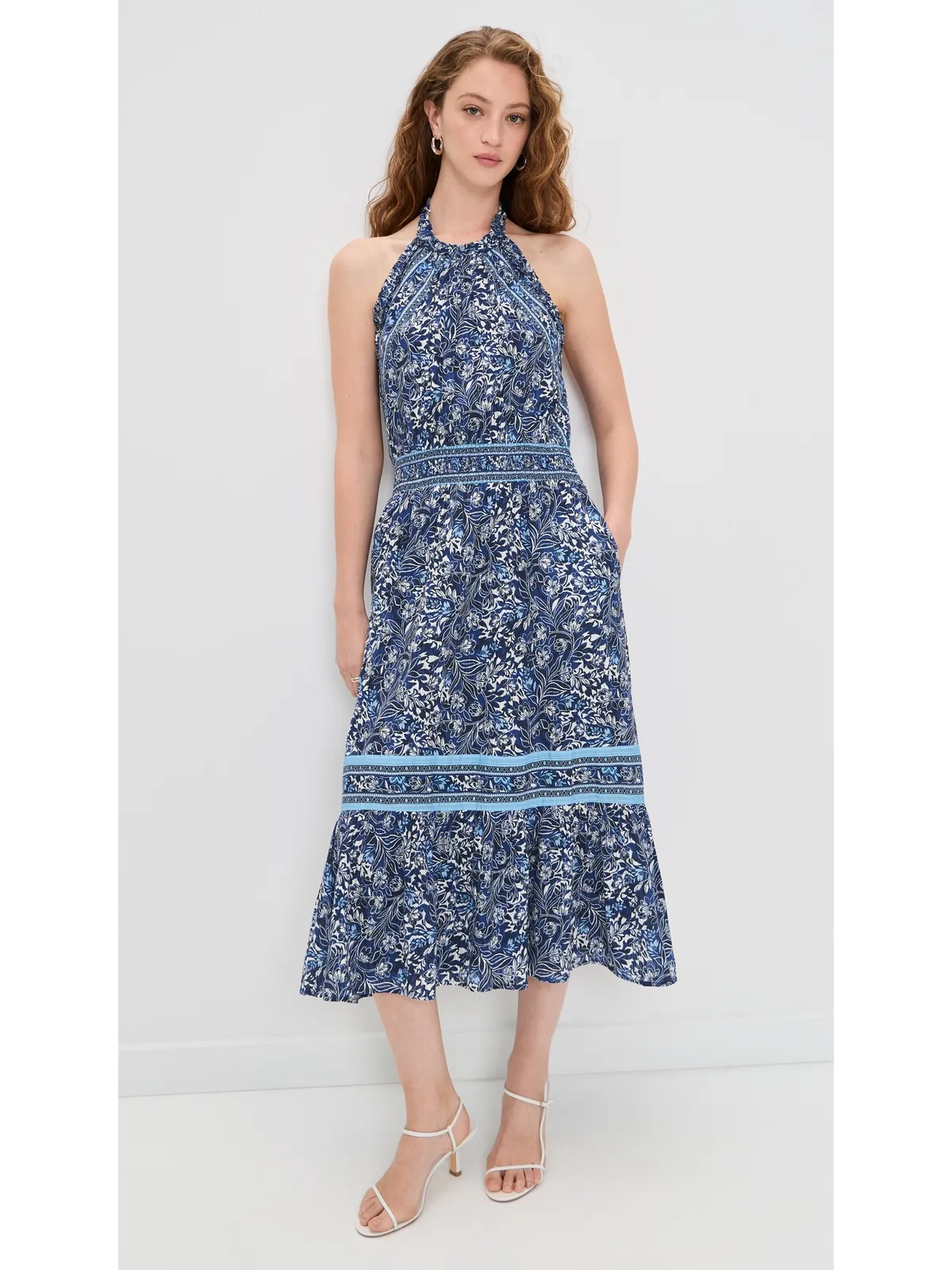 Ramy Brook Printed Delia Dress Navy Floral - 画像2
