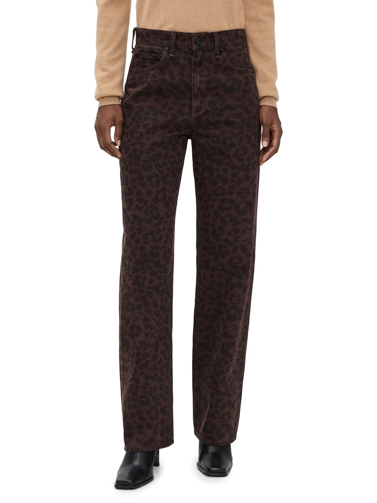 rag & bone Shea Leopard フルリラックスストレートパンツ レオパード柄 - 画像1