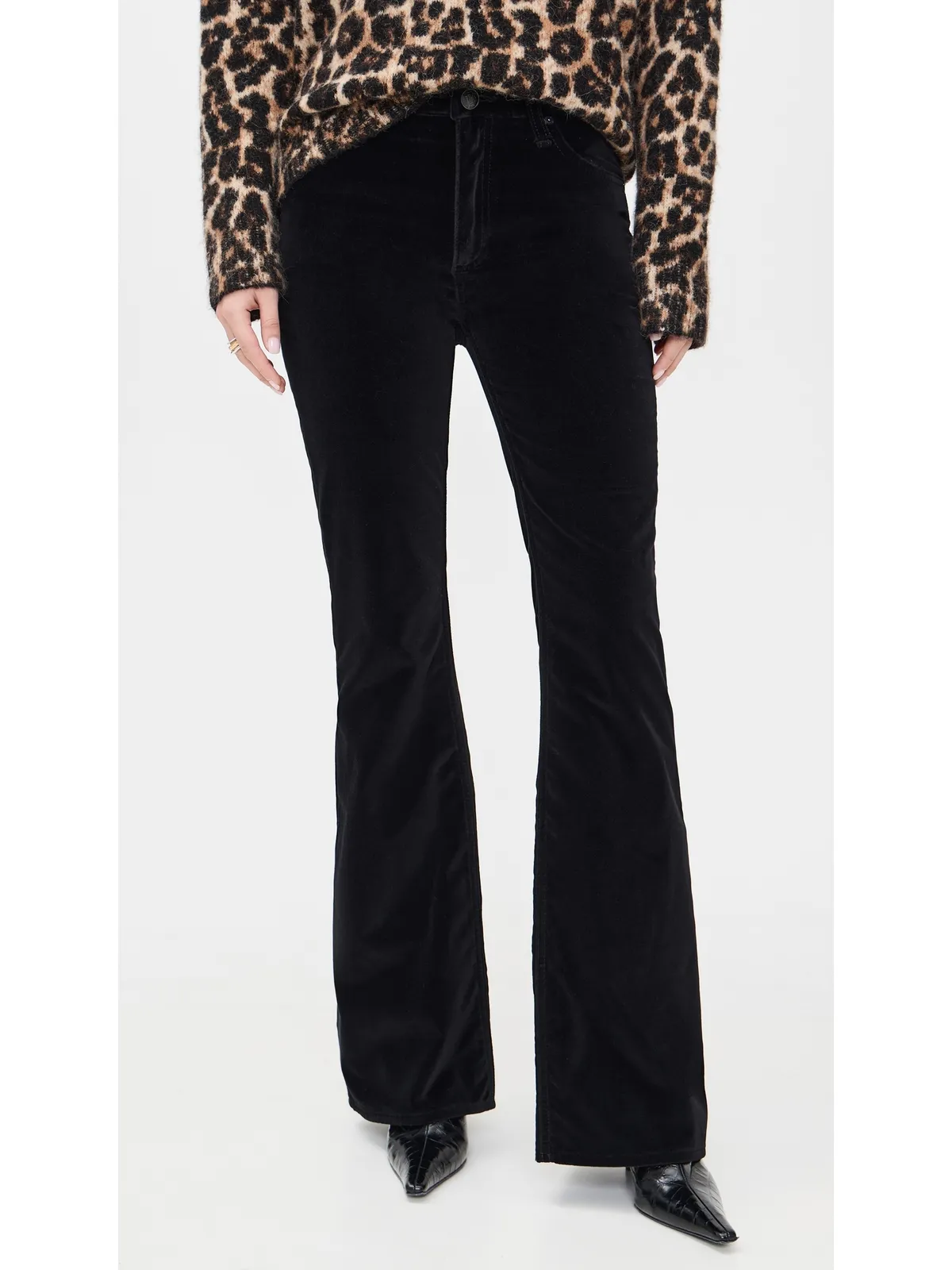 rag & bone Dahlia Velvet フルフレアパンツ ブラックベルベット 25 - 画像2