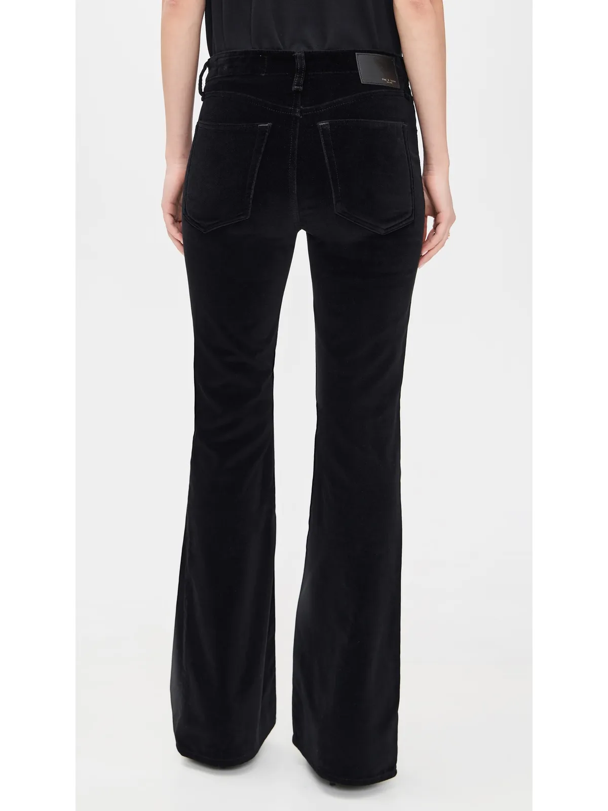 rag & bone Dahlia Velvet フルフレアパンツ ブラックベルベット 25 - 画像3