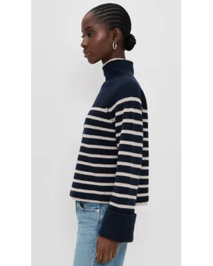 rag & bone Ilaria ストライプ タートルネック ネイビー M - サムネイル5