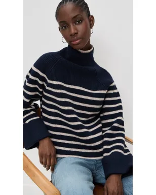 rag & bone Ilaria ストライプ タートルネック ネイビー M - サムネイル3
