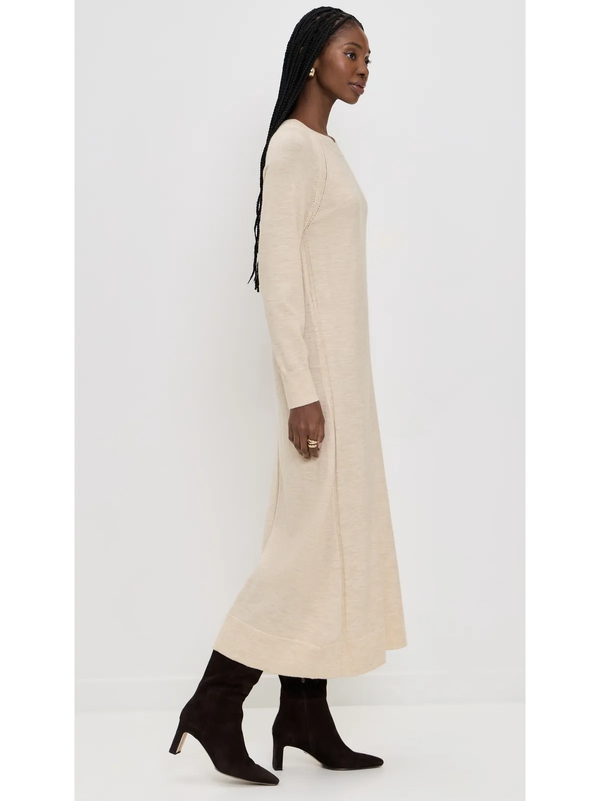 rag & bone ローレン ロング ベルト付きドレス アイボリー - 画像4