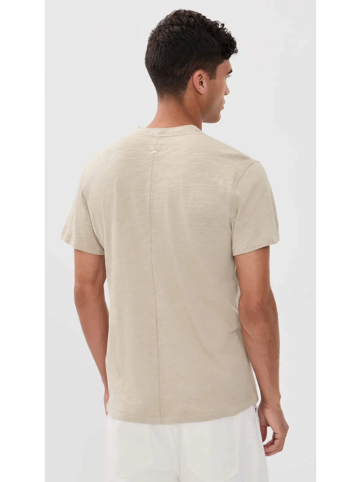 rag & bone Classic Flame 半袖ヘンリーネックTシャツ タウペ M - 画像3