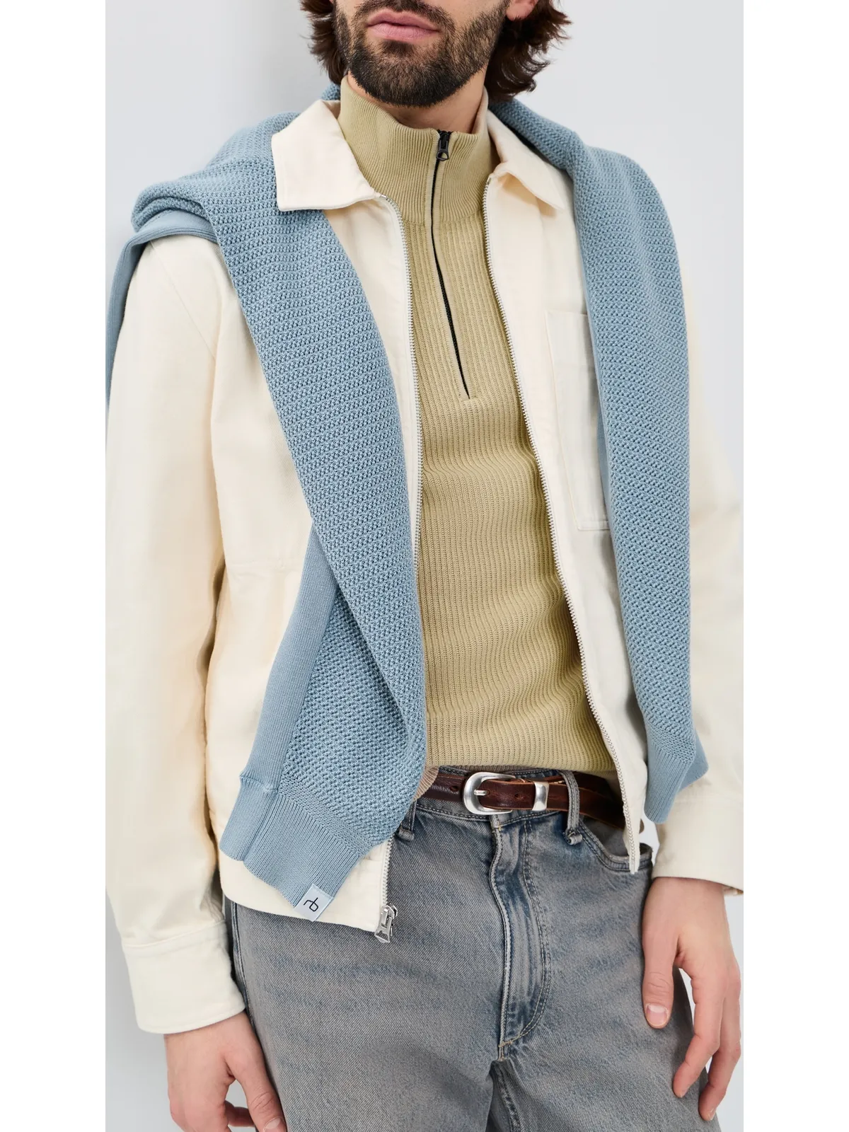 rag & bone Caden ウォッシュ加工 クォータージップ プルオーバー - 画像5