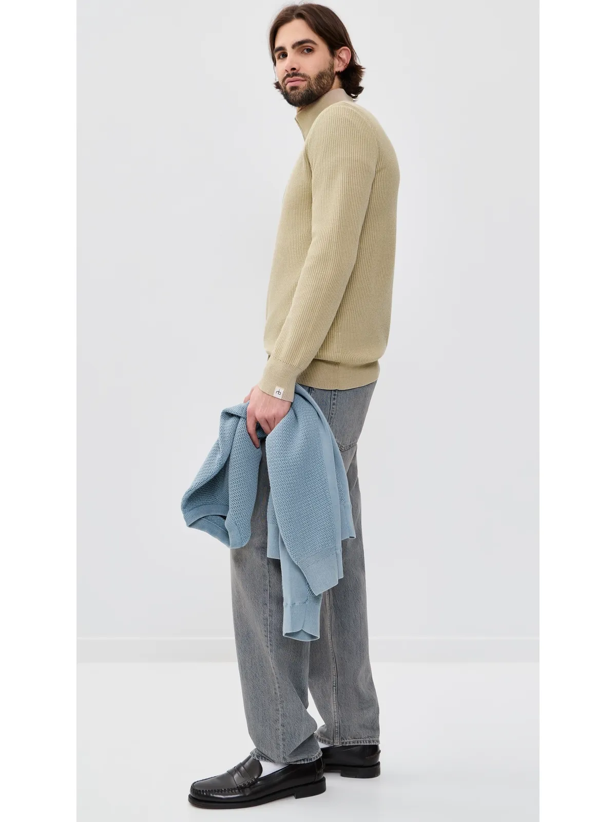 rag & bone Caden ウォッシュ加工 クォータージップ プルオーバー - 画像4