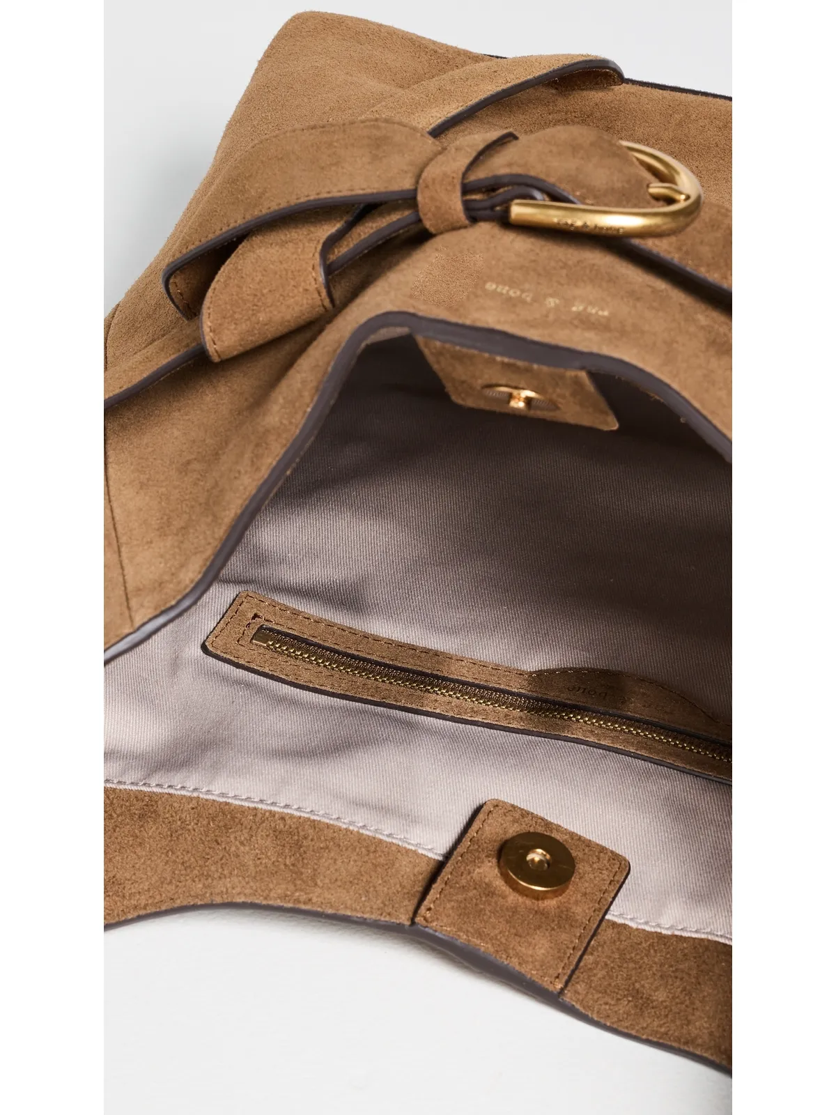 rag & bone レキシントン スエード バケットバッグ ゴールデンブラウン - 画像6