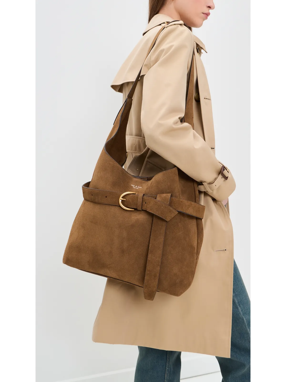 rag & bone レキシントン スエード バケットバッグ ゴールデンブラウン - 画像3