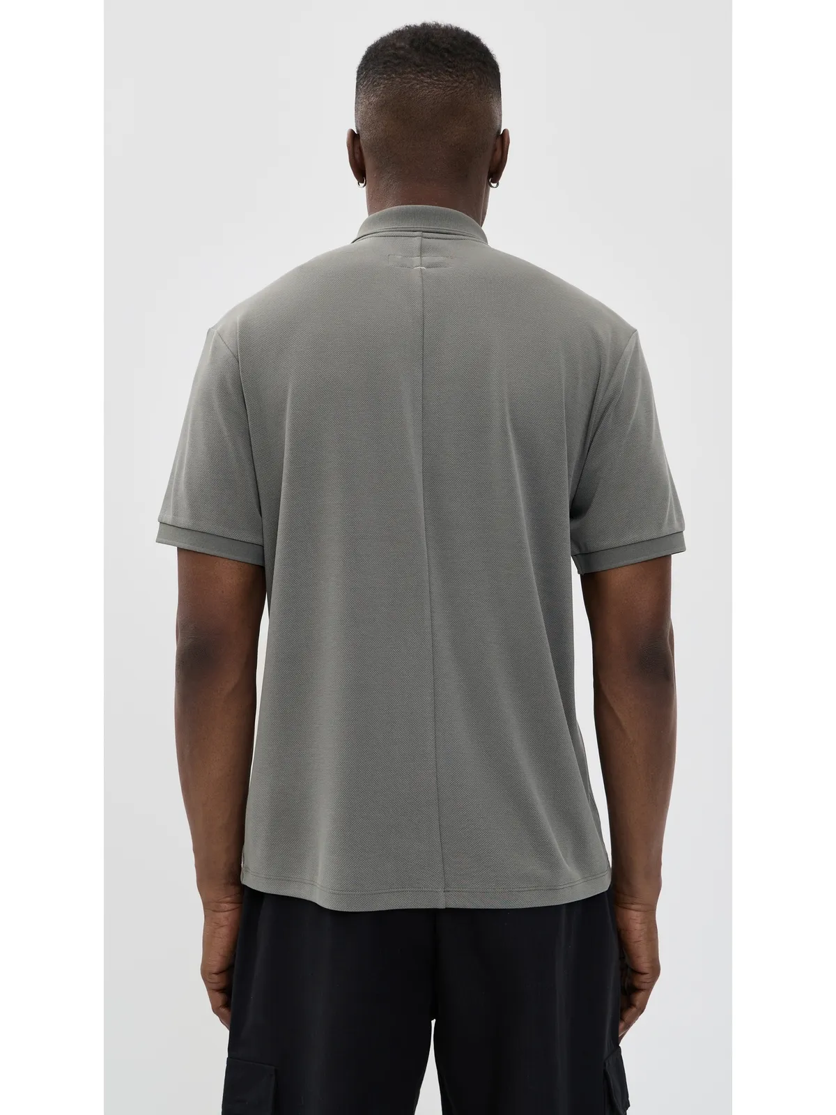 rag & bone スリムポロシャツ テックピケ グレー - 画像3