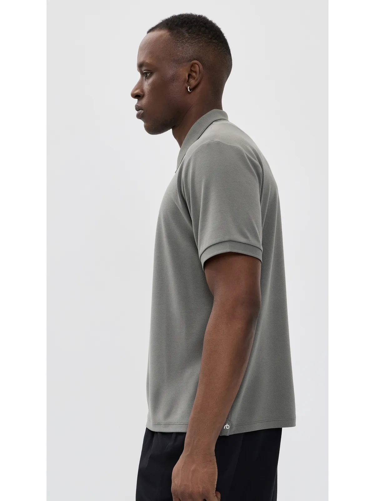 rag & bone スリムポロシャツ テックピケ グレー - 画像4