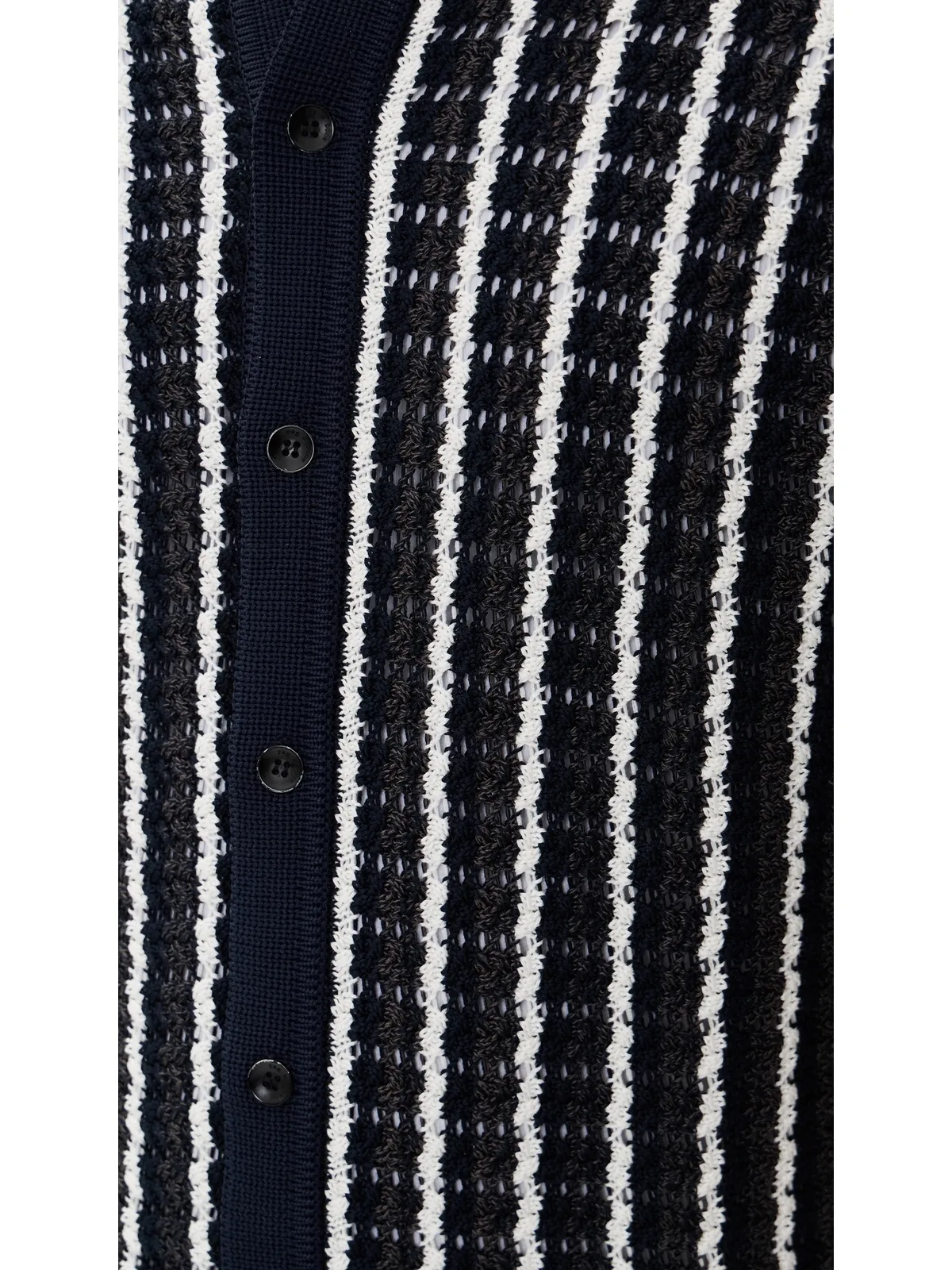 rag & bone ダルトン 半袖 クロシェ シャツ Navml - 画像6