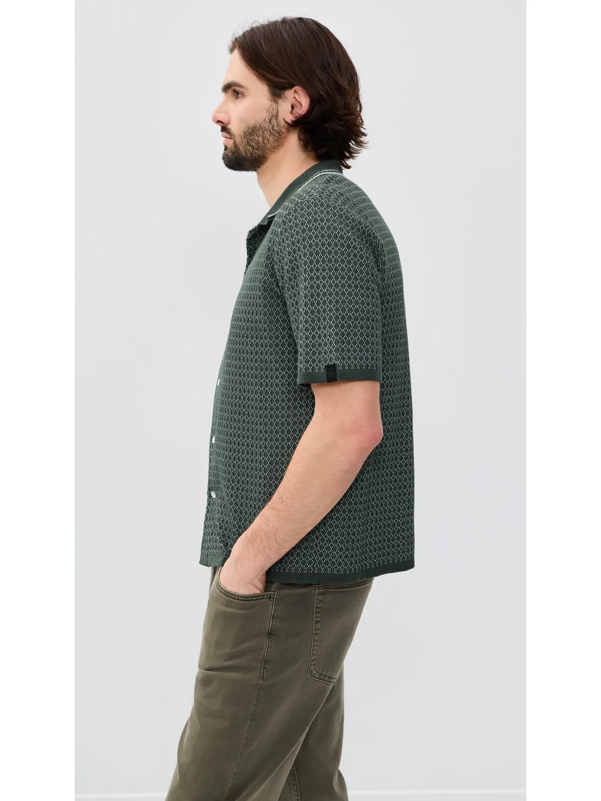 rag & bone Harvey クロスステッチ キャンプシャツ Chgr M - 画像4