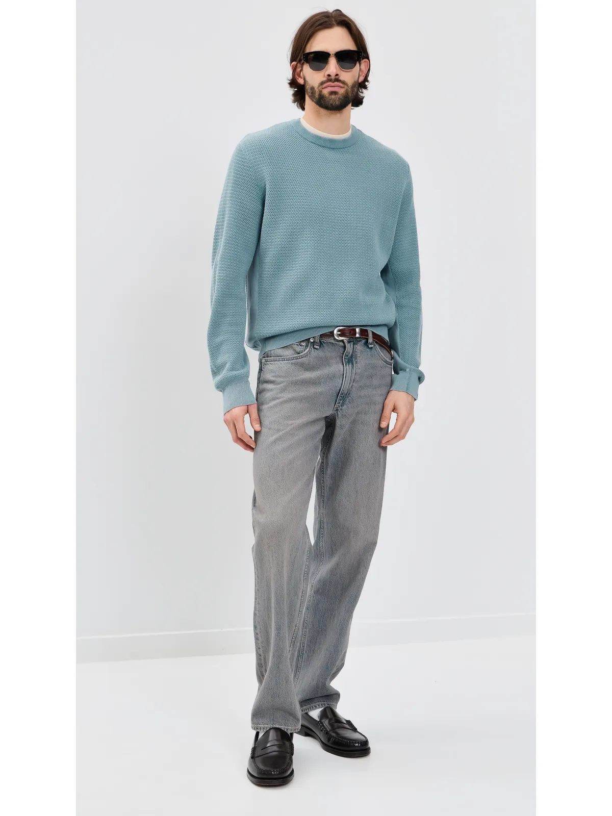 rag & bone Caden 洗い加工 クルーネック セーター Fogblカラー - 画像5