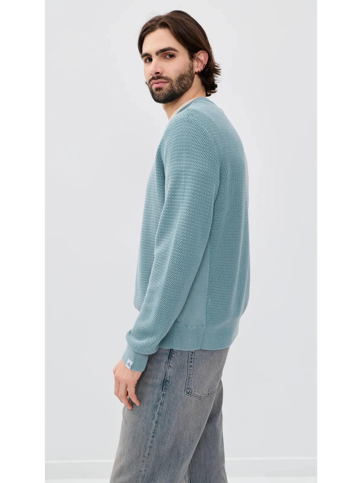 rag & bone Caden 洗い加工 クルーネック セーター Fogblカラー - 画像4