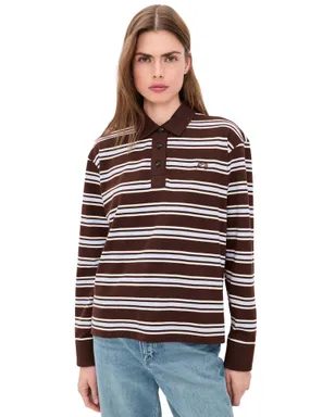 rag & bone ストライプ ロングスリーブ ラグビーシャツ ブラウン M - サムネイル1
