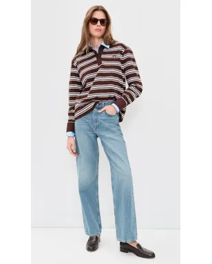 rag & bone ストライプ ロングスリーブ ラグビーシャツ ブラウン M - サムネイル5