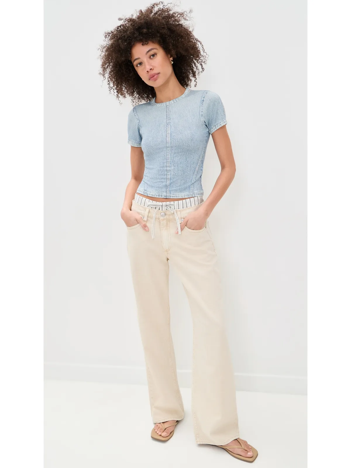 rag & bone RB ミラマール ジャージー ベビーTシャツ アリア - 画像5
