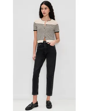 rag & bone Anne 半袖ストライプカーディガン アイボリー - サムネイル5