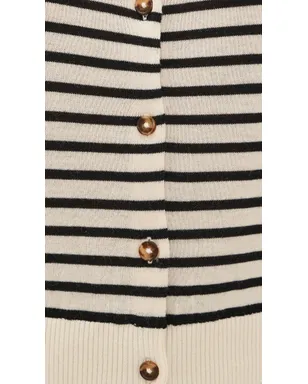 rag & bone Anne 半袖ストライプカーディガン アイボリー - サムネイル6