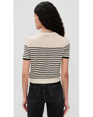 rag & bone Anne 半袖ストライプカーディガン アイボリー - サムネイル3