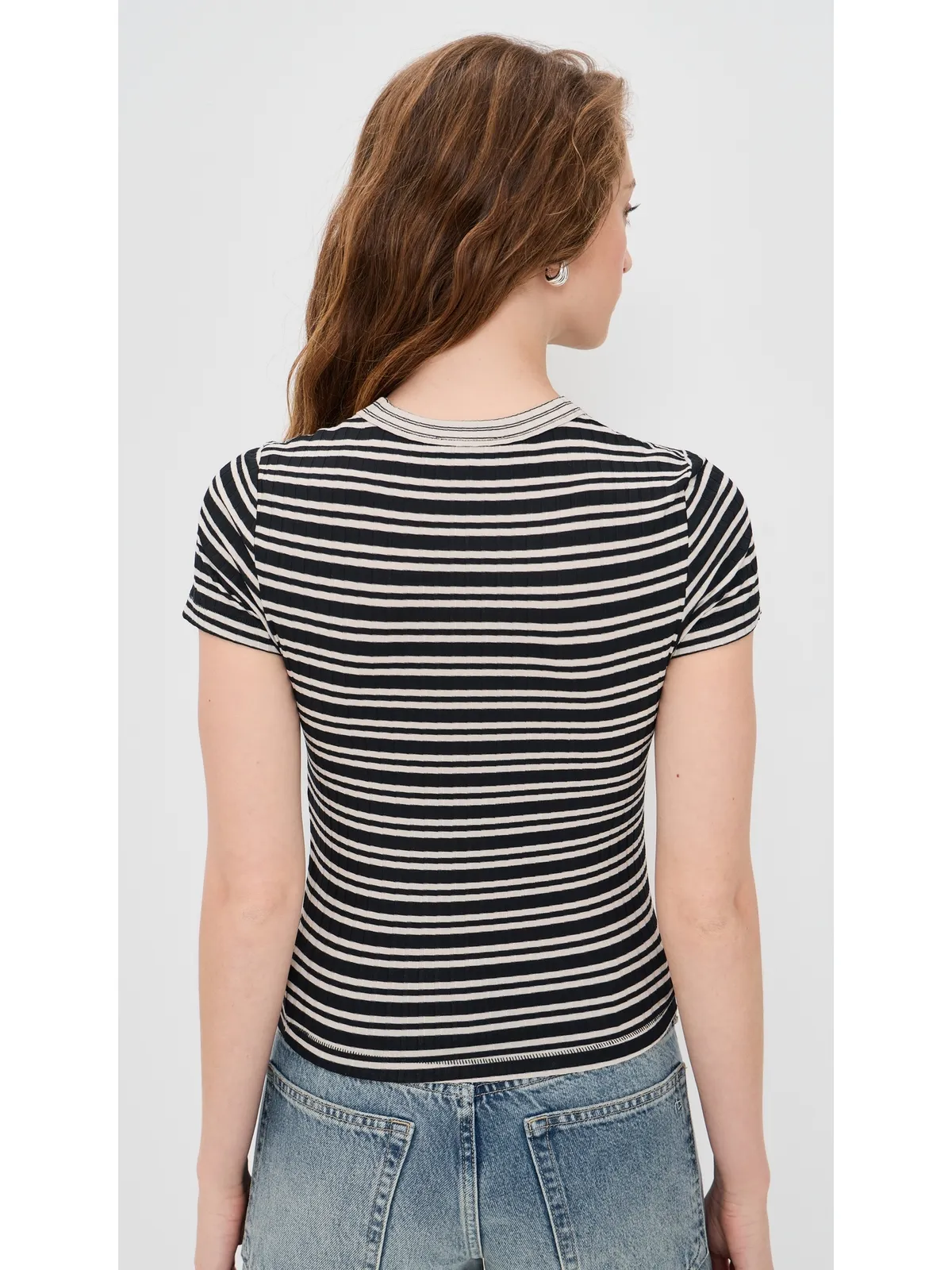 rag & bone ルカ ストライプ コントラストTシャツ Ivblkm - 画像4
