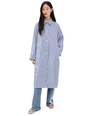 rag & bone ゲイル ストライプ ポプリン トレンチ ブルーストライプ M - サムネイル1