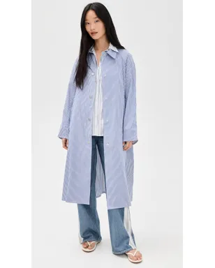 rag & bone ゲイル ストライプ ポプリン トレンチ ブルーストライプ M - サムネイル5