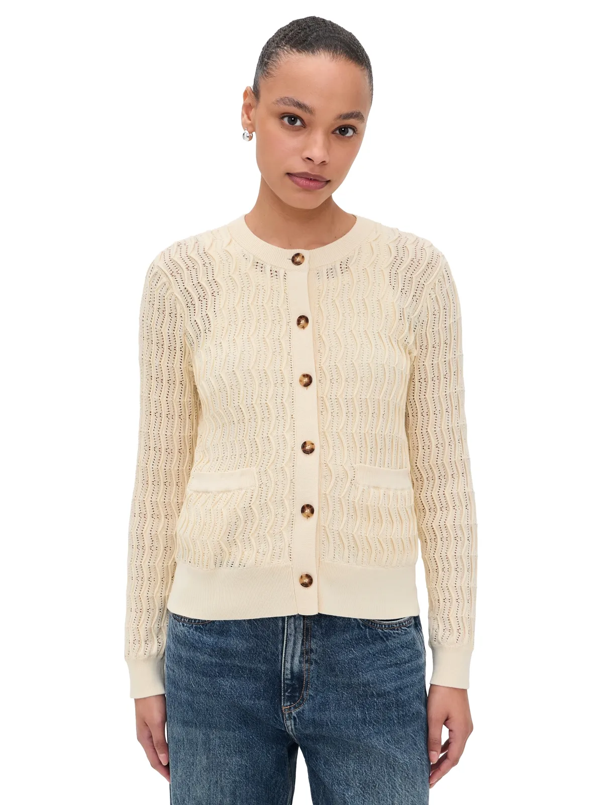 rag & bone レスリー カーディガン アイボリー - 画像1